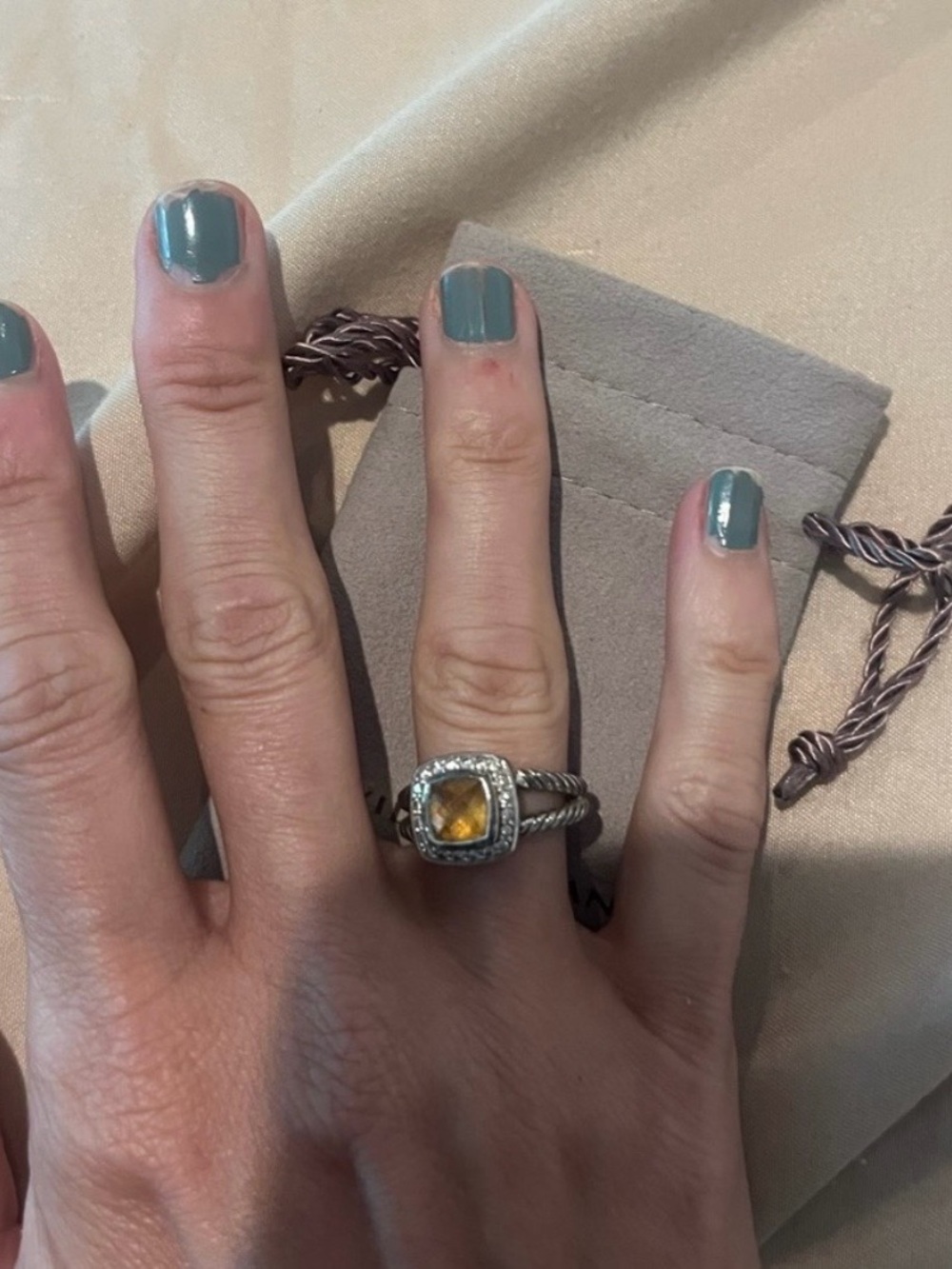 David Yurman Petite Albion Citrine Ring Size 6 $375 - Picture 3 of 4